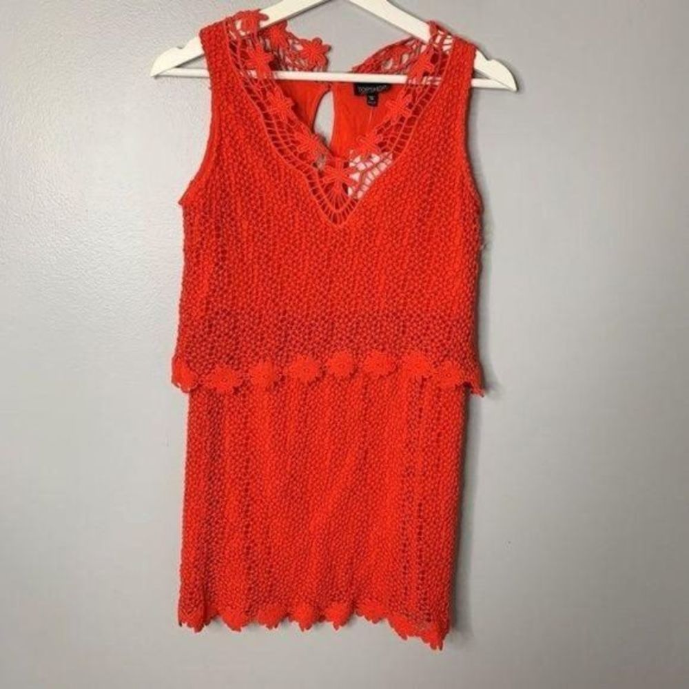 Topshop Orange Lace Dress‎ Sz 2 NWT
